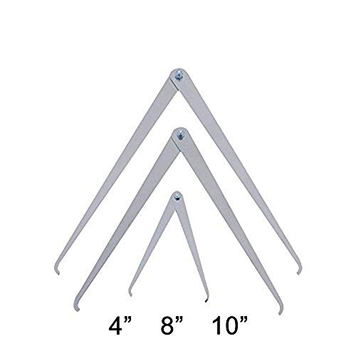 COMIART Straight-Leg Stainless Steel Caliper Clay Sculpture Ceramic Measuring Pottery Tools Set 4" 8" 10" - size: Straight-leg