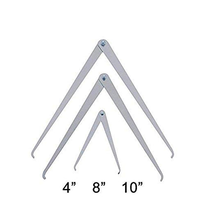 COMIART Straight-Leg Stainless Steel Caliper Clay Sculpture Ceramic Measuring Pottery Tools Set 4" 8" 10" - size: Straight-leg