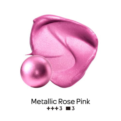 Nicpro Metallic Pink Acrylic Paint, 8.45oz/250ml Pearlescent Rose Shimmer | Large, Non Toxic, Non Fading Craft Paints for Metal, Wood, Clay, Fabric, Canvas, Ceramic, Furniture, Handcrafts - color: Metallic Rose Pink, size: 8.45 Fl Oz (Pack of 1)