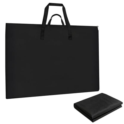 ZKOO Light Weight Art Portfolio Bag, 36 x 48 Extra Large Art Portfolio Case Light Weight Waterproof Poster, Studio Collection Tote for Artwork, Poster, Sketch Drawing, Canvas (36"*48"-Black) - size: 36"*48"-Black