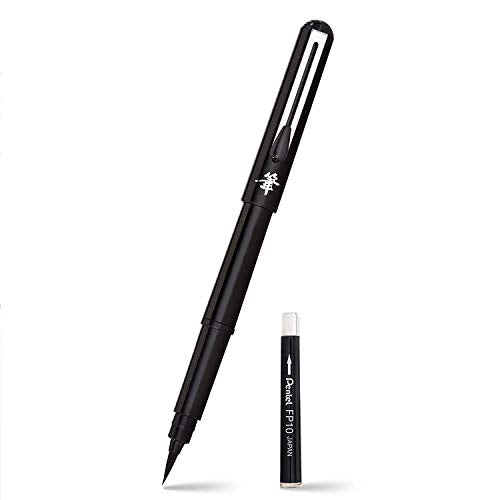Pentel Arts Pocket Brush Pen with Refills, 1 Pen & 2 Refills
