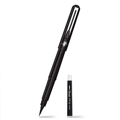 Pentel Arts Pocket Brush Pen with Refills, 1 Pen & 2 Refills