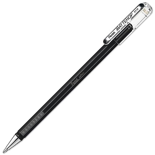 Pentel Mattehop - Liquid Gel Rollerball Pens - K110-1.0mm Nib - 1 of Each Colour - Pack of 8 - In Pillow Packaging