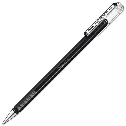 Pentel Mattehop - Liquid Gel Rollerball Pens - K110-1.0mm Nib - 1 of Each Colour - Pack of 8 - In Pillow Packaging