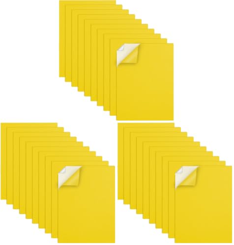 MEARCOOH Self Adhesive Foam Sheets, Yellow 9x12 Inch 2mm Sticky Eva Foam Paper for Crafts Cardmaking Photo Frames Classroom Scrapbooking Christmas Crafts (Yellow 10 Sheets) (Pack of 3) - color: Yellow Self-adhesive, size: 9X12in-2mm (Pack of 3)