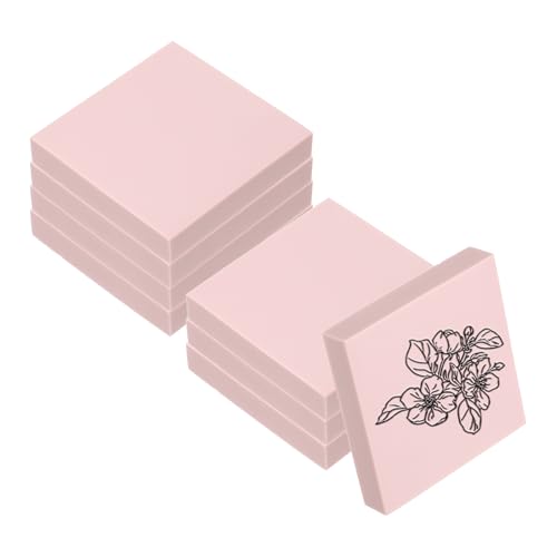 PATIKIL 8Pcs 2X2" Rubber Carving Blocks, Soft Linoleum Art Carving Block Square Crafts Stamp Making for Printmaking Stamps Carving Supplies, Pink - color: Pink