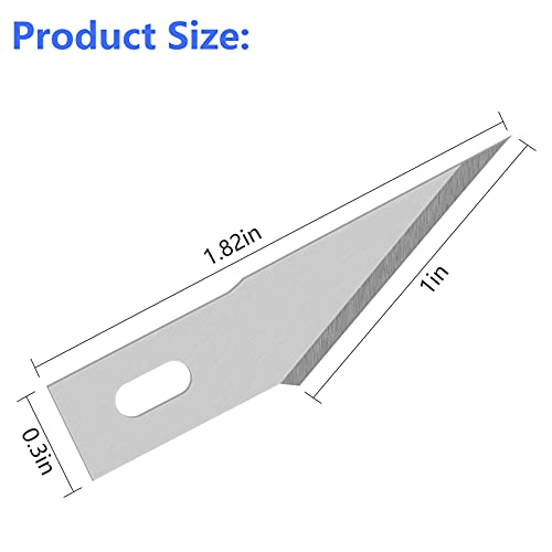 JETMORE 100 Pack Exacto Knife Blades #2, Craft Knife Blades for Art | Wide SK5 edges suit carving and shaping, hobby knife blades #2 fit common handles, with hobby blades stored in a case - size: #2