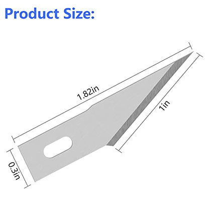 JETMORE 100 Pack Exacto Knife Blades #2, Craft Knife Blades for Art | Wide SK5 edges suit carving and shaping, hobby knife blades #2 fit common handles, with hobby blades stored in a case - size: #2