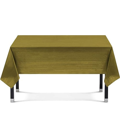 Eleclassi Gold 12 Pack Premium Disposable Plastic Tablecloth 54 x 108 in - Plastic Table Cloth Disposable Tablecloth for Rectangle Table Up to 8 Feet - color: Gold, size: 12 Pack Rectangle