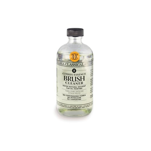 Jerry's Artarama Exclusive Set of 6 Bob Ross Oil Painting Set with Easel, 16oz Lavender Brush Cleaner, Acrylic Palette, Brushes, Canvases, and Cleaning Bucket and Screen - color: Citrus Brush Cleaner, size: 16oz Brush Cleaner