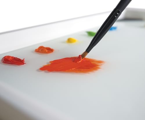 New Wave POSH Glass Paint Palette & Masterson Sta-Wet Handy Palette 6.75"x8.4" Set - Tempered Glass Palette for Painting & Airtight Sta-Wet Palette to Keep Paint Fresh - Made in USA (White) - color: White