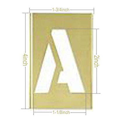Deezio Brass Stencils Letters and Numbers 2 Inch Interlocking Letter Stencils - 46 Piece Set - size: 2inch(46piece)