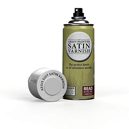 The Army Painter, Colour Primer Aegis-Suit Satin Varnish, 400 ml | Spray Protector Varnish Sealer made for Acrylic Model Painting, Wargames & Warhammer 40K Figures - color: Satin Varnish