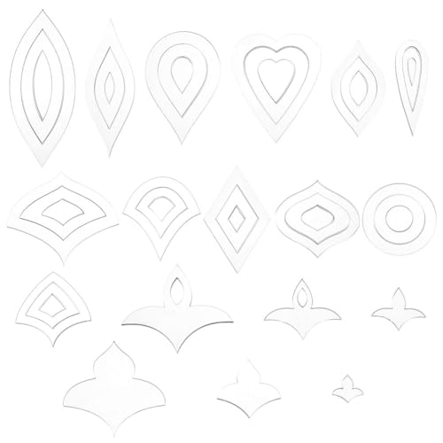 BENECREAT Acrylic Mandala Stencils Set, 14Pcs 14 Styles Clear Acrylic Geometric Template Kit, Dot Drawing Tools for Mandala Patterns, Art Craft and DIY Projects