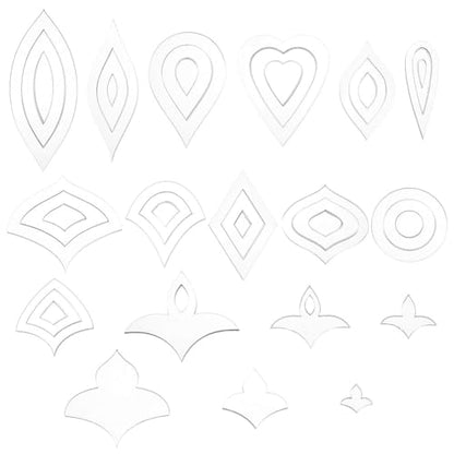 BENECREAT Acrylic Mandala Stencils Set, 14Pcs 14 Styles Clear Acrylic Geometric Template Kit, Dot Drawing Tools for Mandala Patterns, Art Craft and DIY Projects