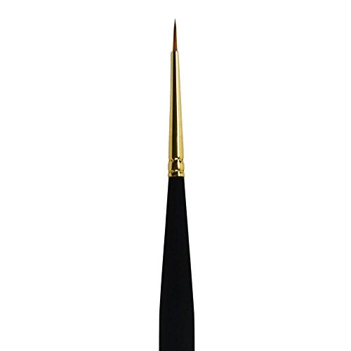 Princeton Mini-Detailer Round Brush, Synthetic, Short Handle, Size 3/0 inch, 1 Count - color: Black, size: 3/0