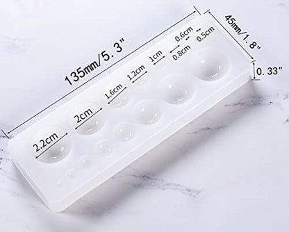2PCS Cabochon Gem Silicone Mold | Clear Round Silicone Mold for Making Earrings, Jewelry Making, Crafting Projects - color: round-small