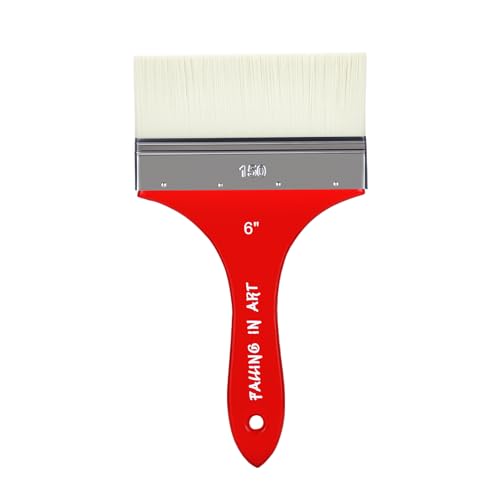 Large 6 Inch Flat Paddle Paint Brush | Scale Brush, Blending Paint Brush, Wide Flat Paint Brushes for Oil and Acrylic Paints - color: Flat, size: 6''