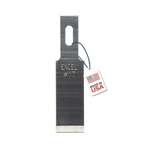 Excel Blades #17 100-Pack Chisel Craft Knife Blades, Carbon Steel | eavy Duty Craft Knives Blade Set For Precision Chiseling, Shaving, Carving & Trimming – Made in USA - size: 100 Pack