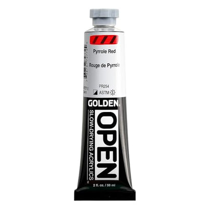 GOLDEN OPEN Slow-Drying Acrylics, Pyrrole Red, 2 fl. oz. Tube - color: Pyrrole Red, size: 2 Fl Oz (Pack of 1)