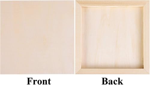 ADXCO 8 Pack Wood Panels 8 x 8 Inch Unfinished Wood Canvas Wooden Panel Boards for Painting, Pouring, Arts Use with Oils, Acrylics