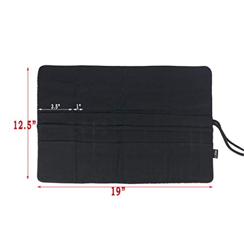 30 Pockets Artist Paint Brush Roll Up Bag Holder Canvas Pouch Case (Colorful Leaf) - color: Colorful Leaf