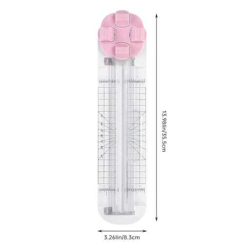 Paper Cutter,4 in 1 Paper Trimmer Photo Cutter,Scrapbook Papers Craft Cutter with Dial Blades of Straight,Wave,Perforated,Creasing for Cutting Papers,Coupons,Postcards,Card(Pink) - color: Pink