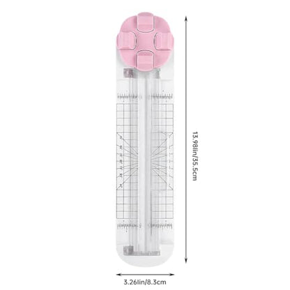Paper Cutter,4 in 1 Paper Trimmer Photo Cutter,Scrapbook Papers Craft Cutter with Dial Blades of Straight,Wave,Perforated,Creasing for Cutting Papers,Coupons,Postcards,Card(Pink) - color: Pink