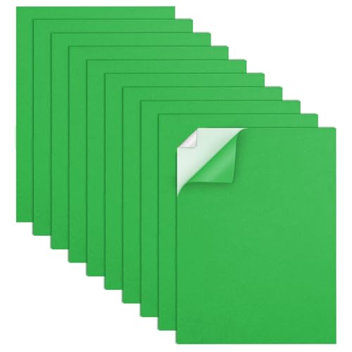 MEARCOOH Self Adhesive Foam Sheets, Green 9x12 Inch 2mm Sticky Eva Foam Paper for Crafts Cardmaking Photo Frames Classroom Scrapbooking Christmas Crafts (Green 10 Sheets) - color: Green Self-adhesive, size: 9X12in-2mm
