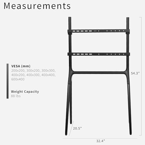 VIVO Black Easel TV Stand for 49 to 70 inch Screens, STAND-TV70AB | Articulating Artistic Studio Display Stand, Adjustable TV Mount with Swivel, 4 Leg Base, Max VESA 600x400, Holds 88 lbs - color: Black - Black, size: 49 to 70 in TVs