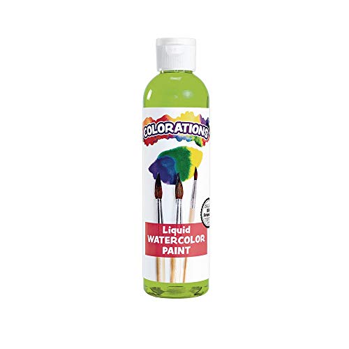 Colorations Liquid Watercolor Paint, 8 fl oz, Lilac, Non-Toxic, Painting, Kids, Craft, Hobby, Fun, Water Color, Posters, Cool effects, Versatile, Gift, Lime | Non-Toxic & Made in the USA, Arts & Crafts Supplies, Ages 4+, PreK+ - color: Lime, style: Standa