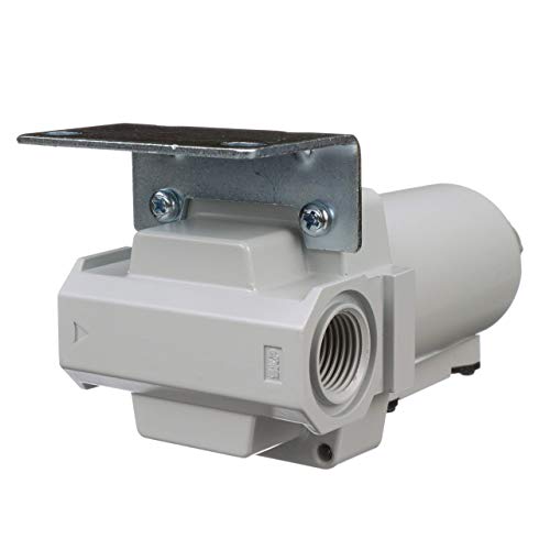 PneumaticPlus SAF400-N04B-MEP Compressed Air Particulate Filter 1/2" NPT | 10 Micron Element, 211 SCFM, 1/2" NPT, Metal Bowl, Manual Drain, 250 PSI Max, Mounting Bracket Included - style: Metal Bowl - Manual Drain