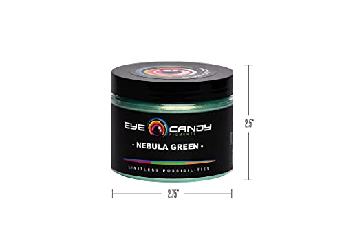 Eye Candy Premium Green Mica Powder Pigments | Multipurpose DIY Arts and Crafts Additive | Acrylic, Woodworking, Bath Bombs, Resin, Epoxy, Soap, Fishing Lures (Nebula Green) - color: Nebula Green