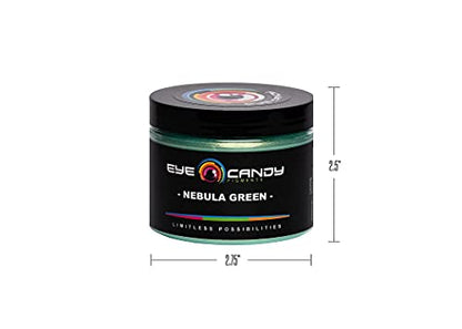 Eye Candy Premium Green Mica Powder Pigments | Multipurpose DIY Arts and Crafts Additive | Acrylic, Woodworking, Bath Bombs, Resin, Epoxy, Soap, Fishing Lures (Nebula Green) - color: Nebula Green