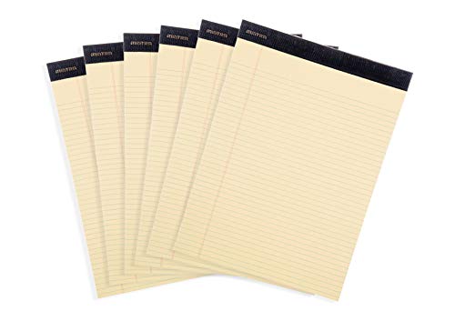 Mintra Office Canary Legal Pads - Premium Quality Heavyweight Paper With Micro-perforated sheets, Smooth-lined paper, Ideal for Office Tasks, Assignments or Notes, Meetings, and Journaling, 6 pack, Yellow Paper, Narrow Ruled, Premium Writing Pad, 8.5"x11"