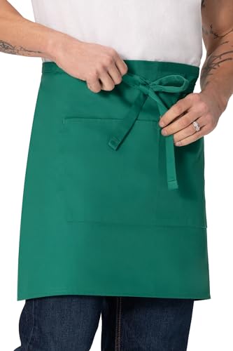 Chef Works Unisex Half Bistro Server Apron - color: Kelly Green