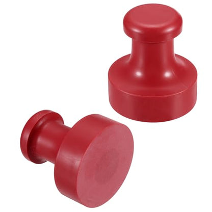 PATIKIL 50mm Stamp Rubber Round Handle, 2 Pcs Stamp Mounts Drawer Pulls for Carving Making DIY Crafting Scrapbooking, Red - size: 50x55mm