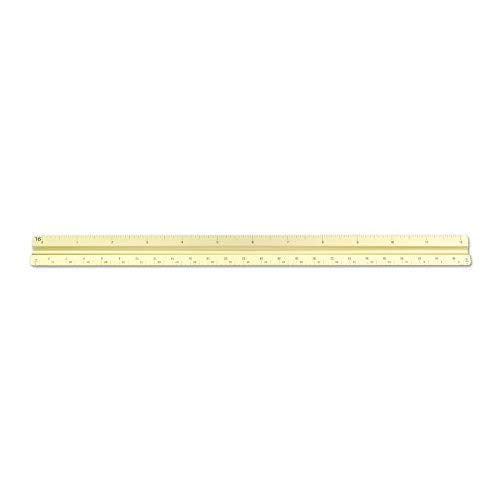 Alumicolor 3650-2 Aluminum Combination Solid Drafting Scale, 12IN, Gold - color: Gold, size: 12 Inch, style: Combination