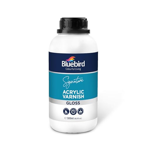 Bluebird Signature Gloss Varnish for Acrylic Painting, Non-Yellowing, Non-Toxic, Anti-Crazing, Gloss Varnish for Pro Artists, Hobby Painters & Kids (Gloss, 16.9 Fl Oz) - color: Gloss, size: 16.9 Fl Oz