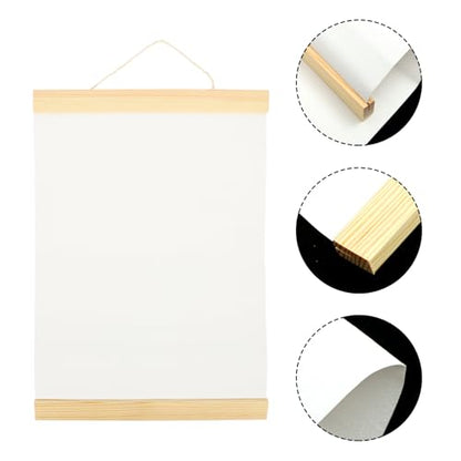 FAVOMOTO Ornament Frame White Blank Cotton Canvas Panels 3Pcs Wooden Framed Artist Canvas Board with Hanging Rope DIY Arts Accessory for Painting Acrylic Pouring Oil Paint Ornament Frames - size: 11.79 inches x 8.25 inches