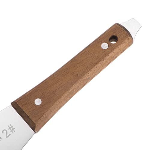 HARFINGTON 2pcs Painting Knives 60mm Width Shovel Mixing Palette Scraper with Wood Handle for Oil Paint Craft Spreading(2#) - size: 60mm