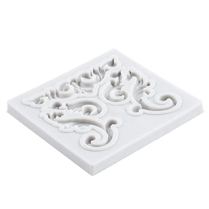 Baroque Emboss Border Polymer Clay Mold Relief Lace Silicone Molds | 3D Filigree Sculpted Mold DIY Craft Epoxy Resin Casting Polymer Clay Tools Crafts Air Dry Jewelry Making - color: Style C