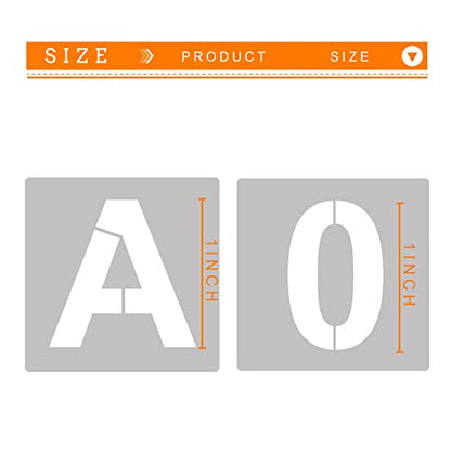 36PCS Letter Stencils 1 inch Reusable Plastic, Small Alphabet and Number Stencils for Painting on Wood, Wall, Fabric, Tracing, Rock, Chalkboard, Signage - color: 1 inch