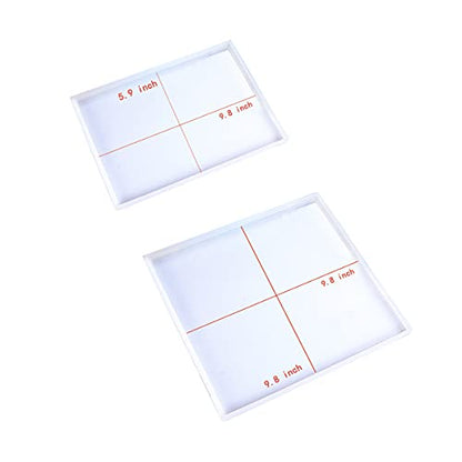 Large Silicone Resin Tray Molds Kit, 2 PCS Big and Thick Rectangle Square Agate Geode Board Molds for Serving Board Jewelry Storage Storage Tray Platter Concrete Cement Clay - color: 2Pack(Rectangle10"x6"+Square10")