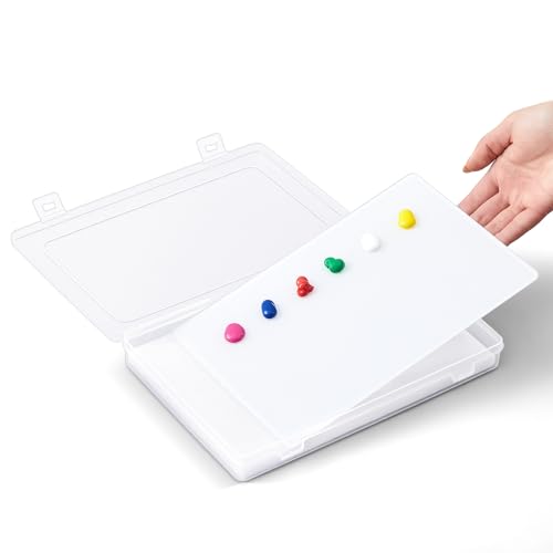 Nuanchu 1 Set Glass Oil Paint Palette, Airtight, 10.24 x 6.8 Inches, White | Handy Tempered Glass for Oil Painting, Moisture-proof lid Keep Paint Fresh, Portable Travel Outdoor, Leak-proof Airtight Seal - color: White, size: 10.2" x 6.8" x 1.2"
