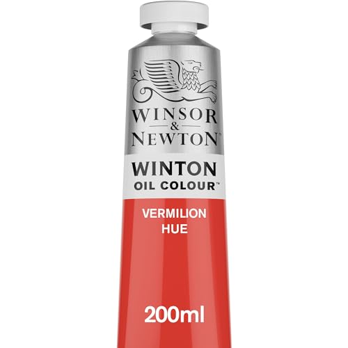 Winsor & Newton Winton Oil Color, 200ml Tube, Vermilion Hue | High-quality pigments, Durable, Lightfast, Permanent, Uniform Consistency, Great Pigment Load - color: Vermilion Hue, size: 6.75 Fl Oz (Pack of 1), style: 6.75-oz Tube