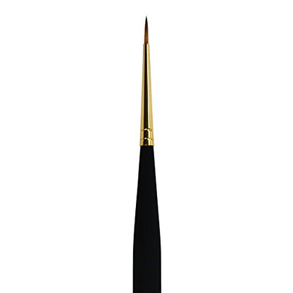 Princeton Mini-Detailer Round Brush, Synthetic, Short Handle, Size 2/0 inch, 1 Count - color: Black, size: 2/0