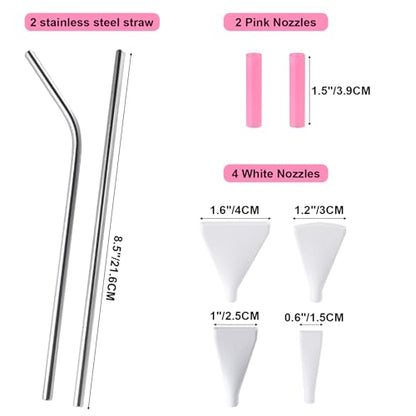 Stainless Steel Blow Nozzles, Acrylic Paint Pouring Tool, Fluid Art | 4-Pack, for Bloom & Dutch Pour Techniques, Pour Painting Supplies, Durable Stainless Steel, Easy to Use, Creative Art Tool
