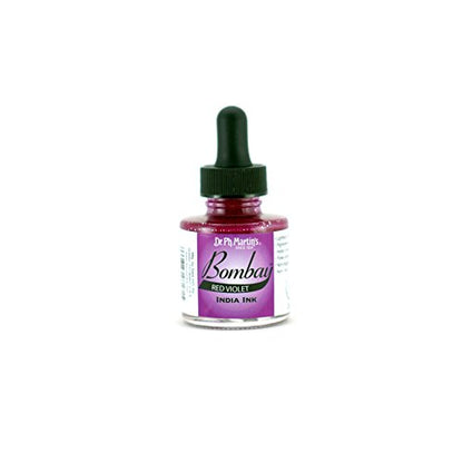 Dr. Ph. Martin's Bombay India Ink (18BY) Ink Bottle, 1.0 oz, Red Violet, 1 Bottle