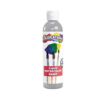 Colorations Paraben-Free Liquid Watercolor Paint, Vibrant Grey, 8 oz Bottle - color: Gray, style: Standard Watercolor